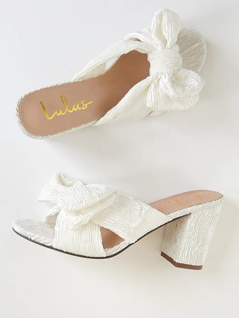 Dorothea Ivory Knotted High Heel Sandals